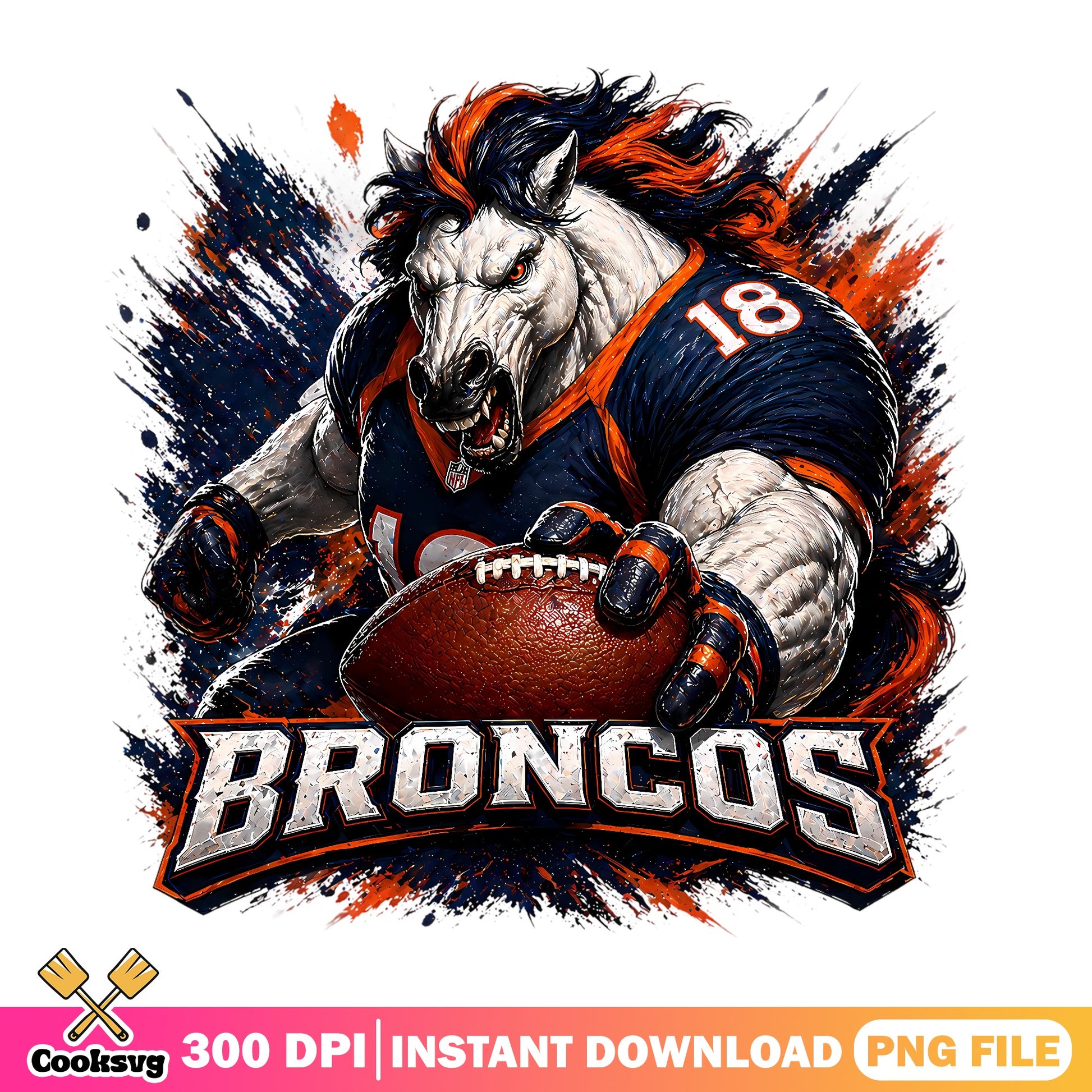 Denver Broncos Football Mascot PNG, NFL Team PNG, Broncos PNG