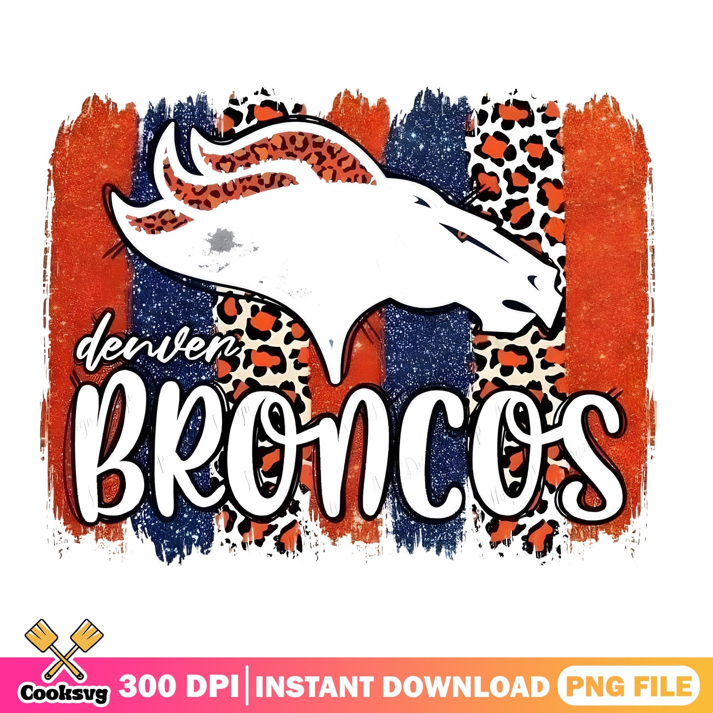 Denver Broncos Leopard PNG, NFL Football Team PNG, Broncos PNG