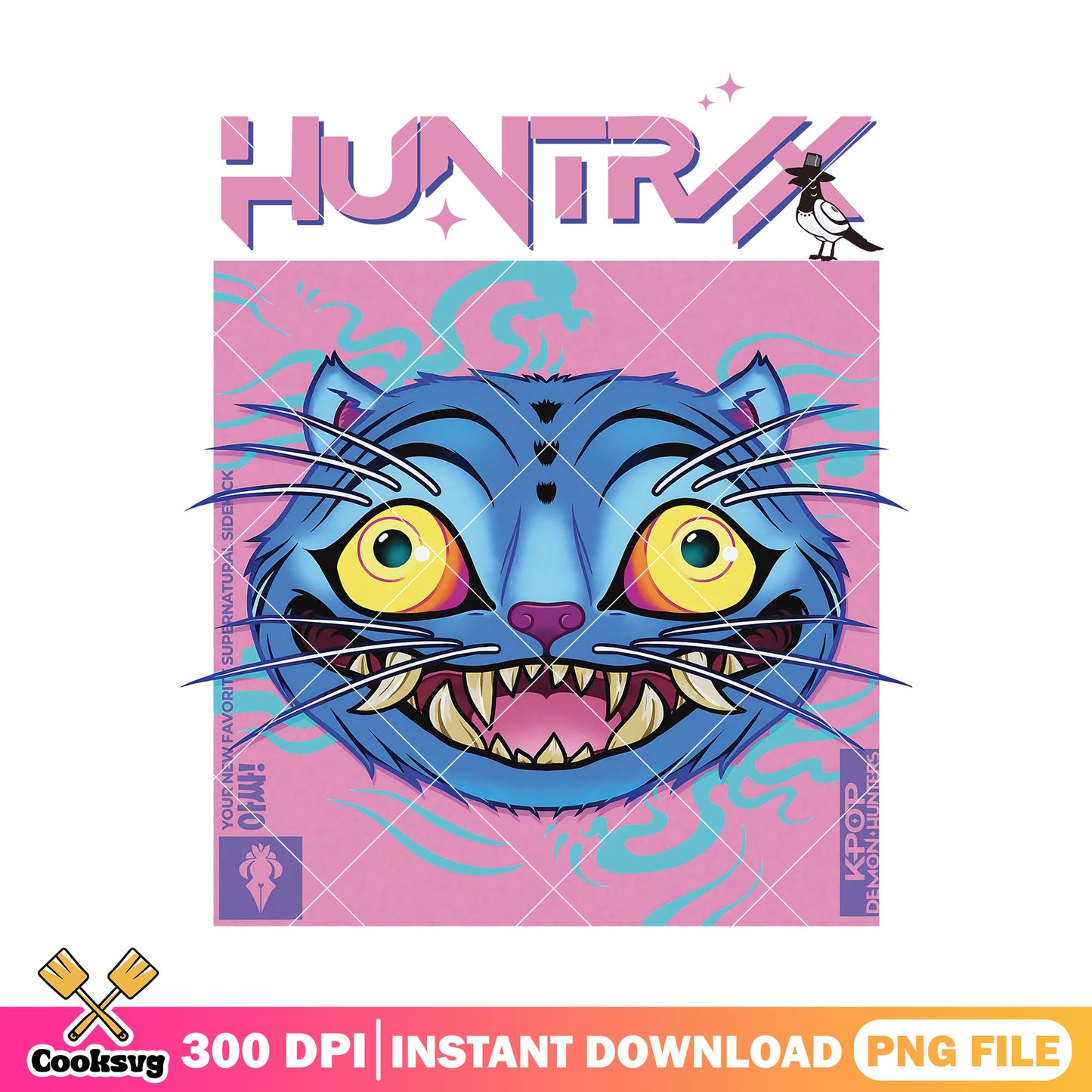Derpy cat huntrix head png, derpy tiger png, kpop hunters movie png
