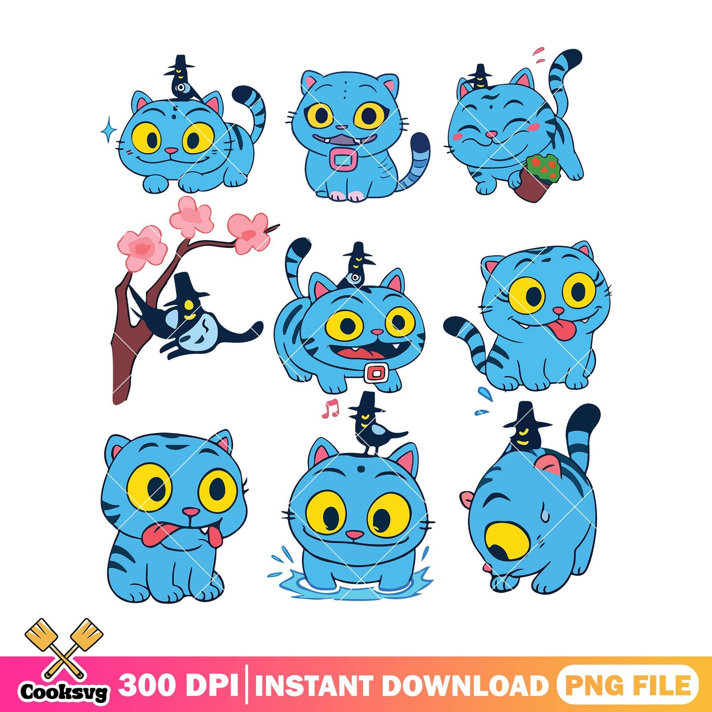Derpy cute monster png, derpy tiger​ png, huntrix movie​ png