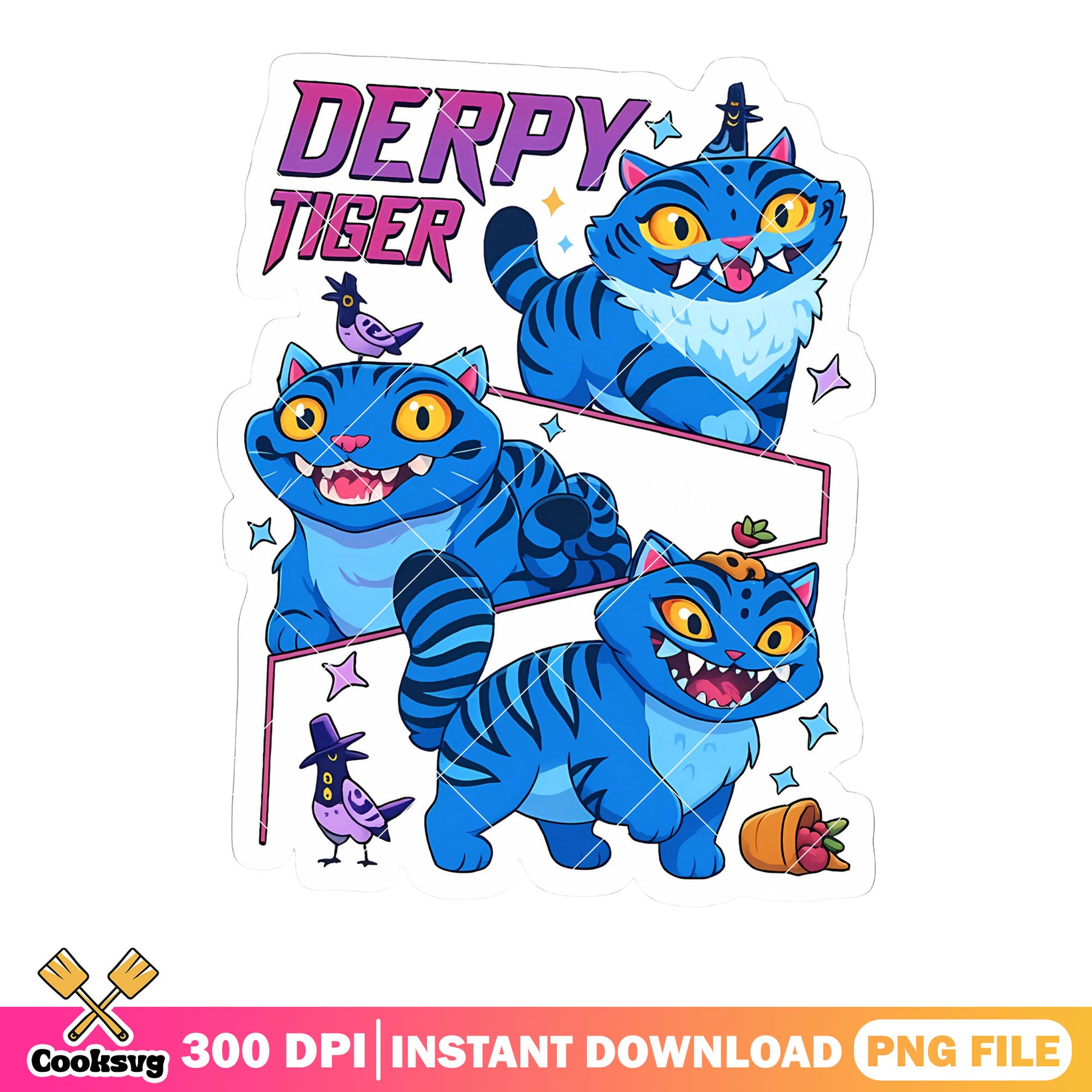 Derpy tiger anime poster png, poster anime png, anime tiger derpy png