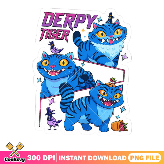 Derpy tiger anime poster png, poster anime png, anime tiger derpy png