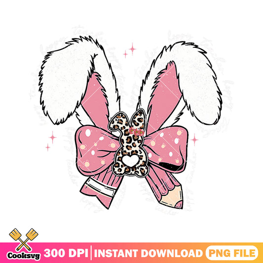 Design bunny bow file png, back to school art png, white bunny png