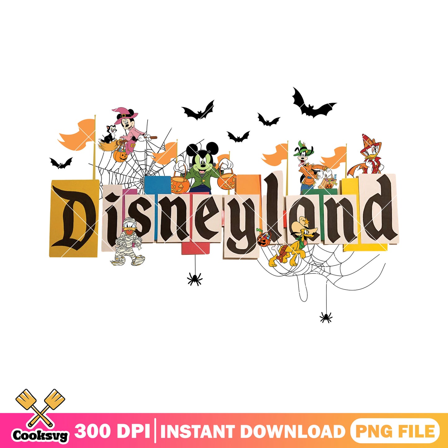 Design font disneyland png, cartoon disney png, halloween fonts png