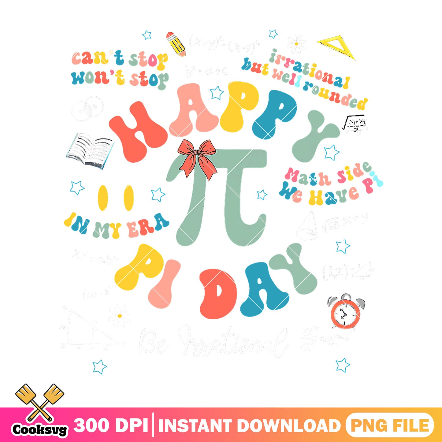 Design happy pi day png, pi number png, happy back to school png