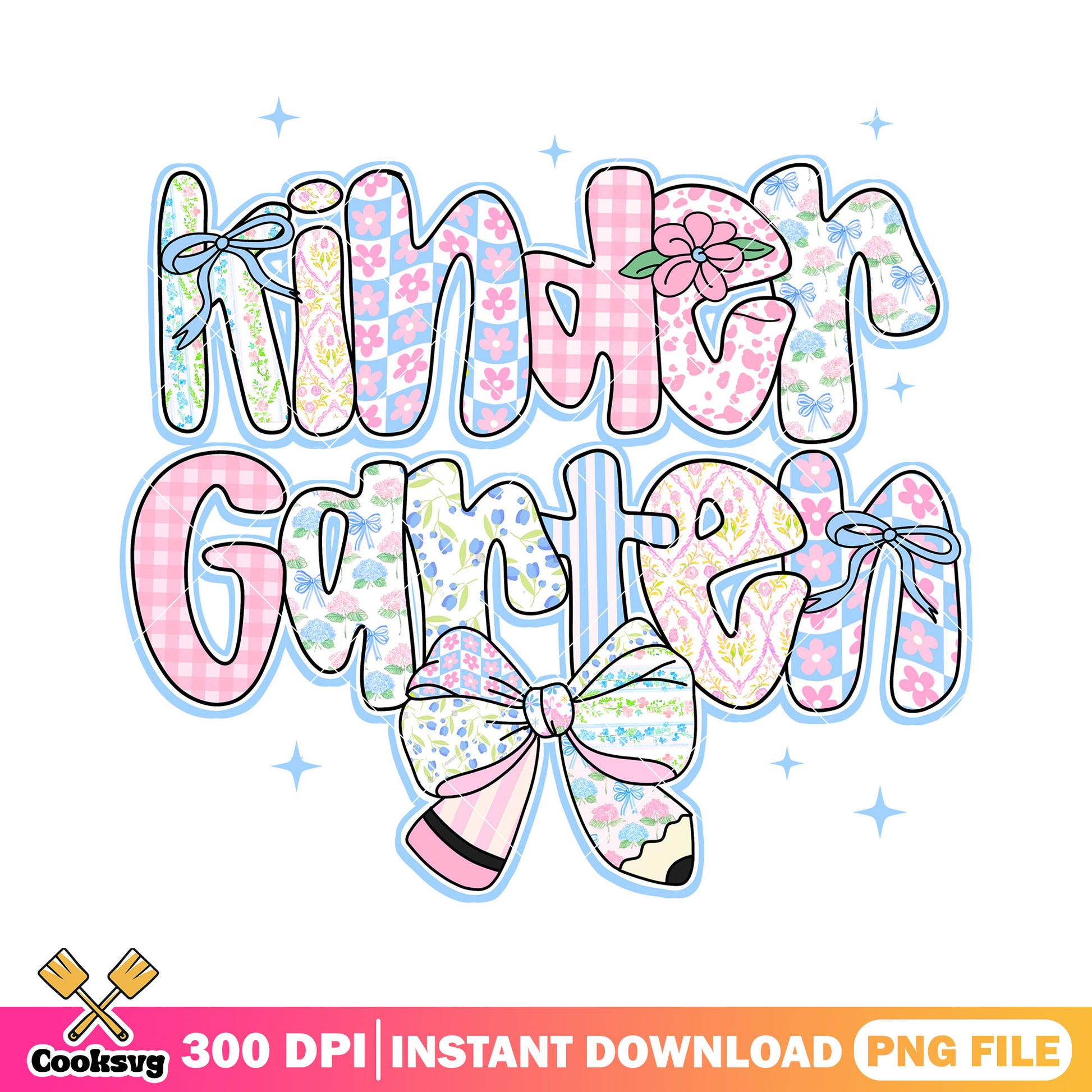 Design kindergarten file png, bow art png, back to school poster png