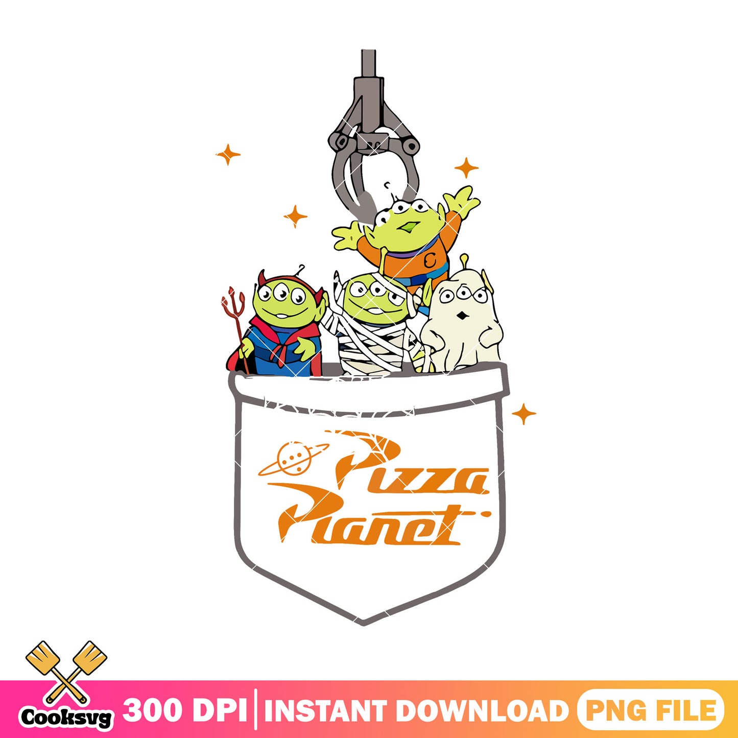 Design pizza planet halloween png, halloween fun png, horror cartoon png