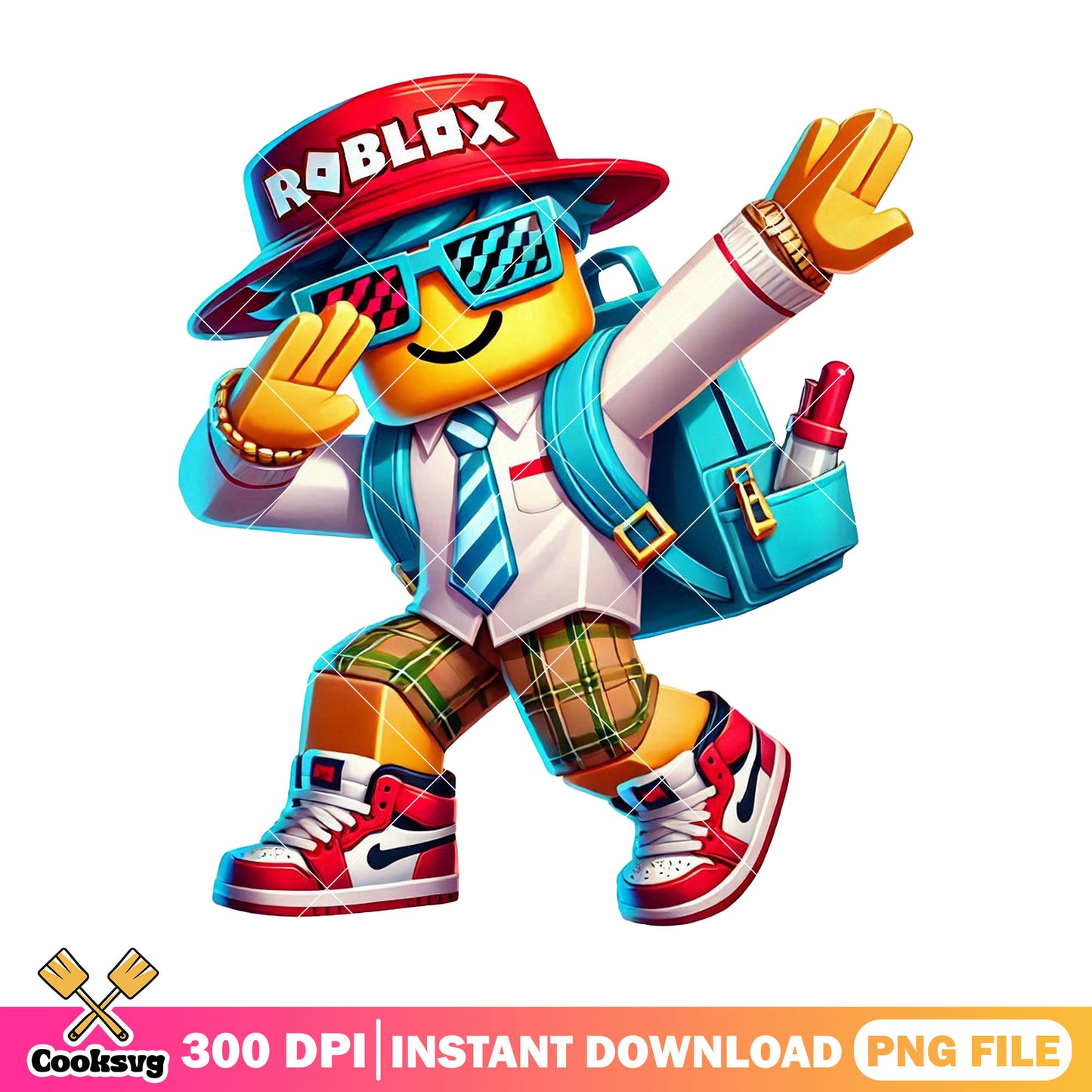 Design roblox character png, back to school funny png, roblox art png