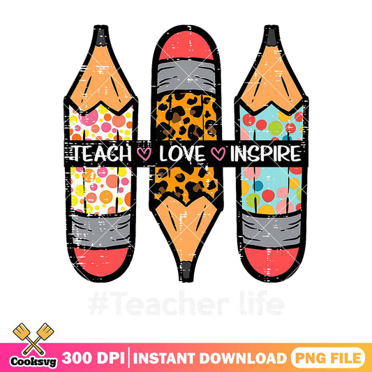 Design teacher life font png, pencils png, go back to school png