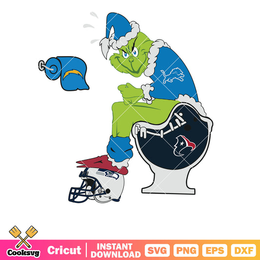 Detroit Lions NFL Grinch svg, detroit lions helmet​ svg, grinch christmas svg