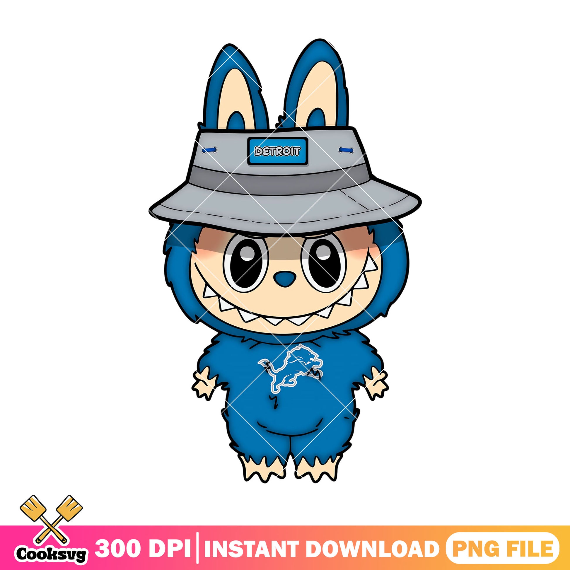 Detroit labubu baseball team png, labubu blue png, labubu baby png