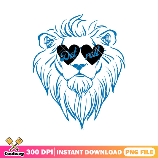 Detroit team love mascot png, love valentine png, Detroit Lions png
