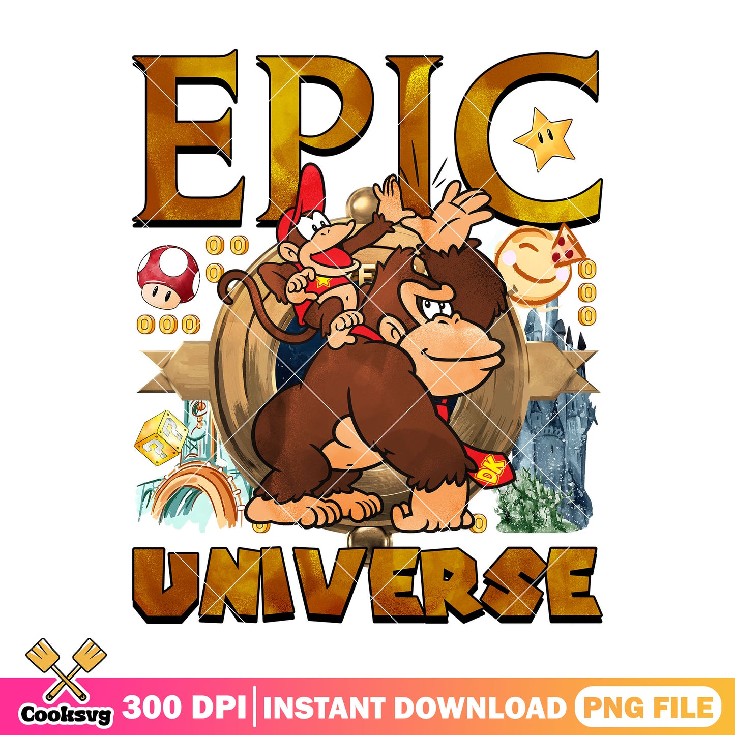 Diddy and donkey kong png, epic universe png, mario cartoon png