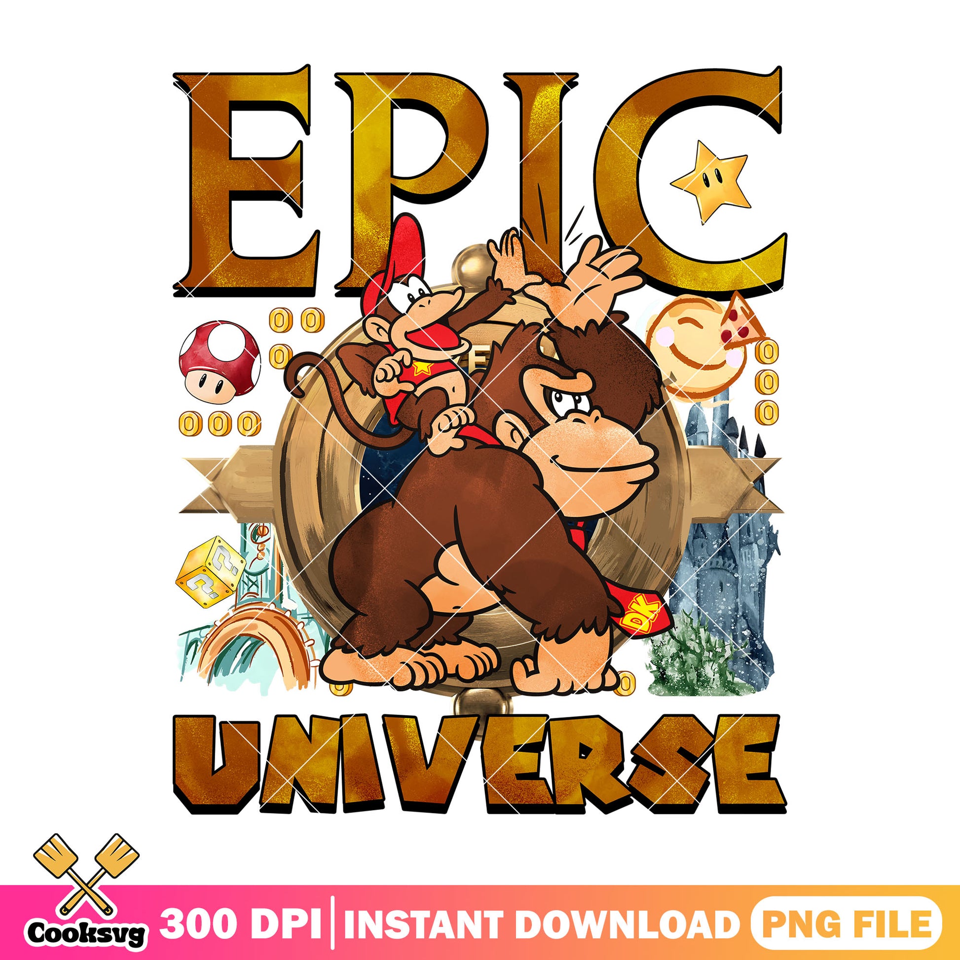 Diddy and donkey kong png, epic universe png, mario cartoon png