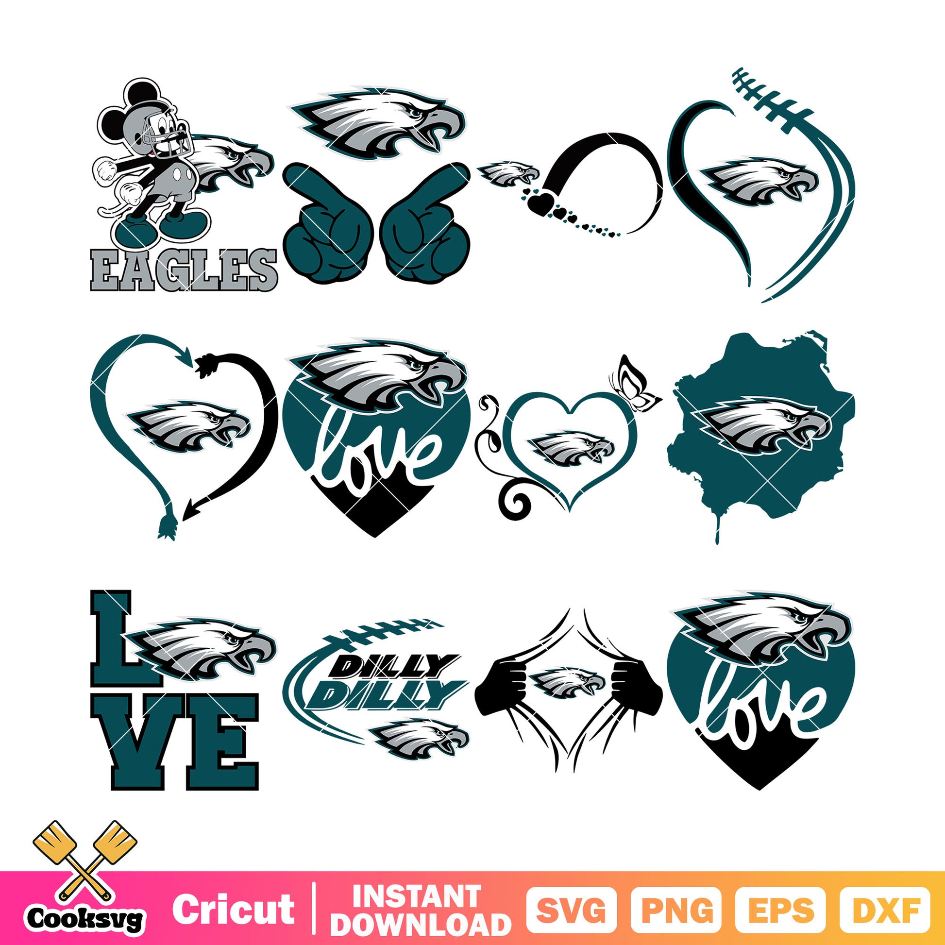 Dilly dilly eagles bundle svg, eagles philadelphia svg, nfl teams svg