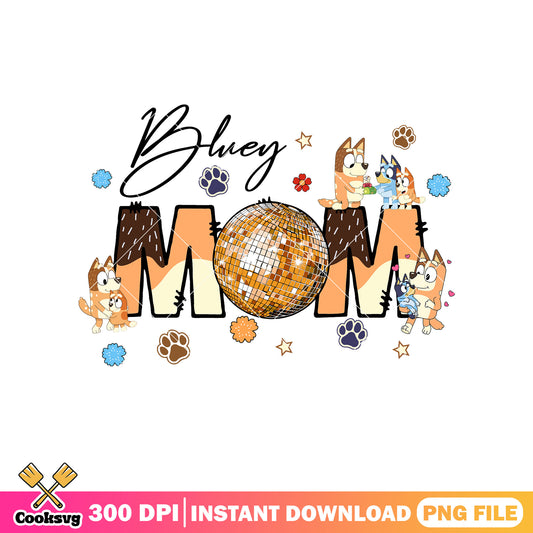 Disco funny bluey mom family happy png, character bluey png, bluey ornament​ png