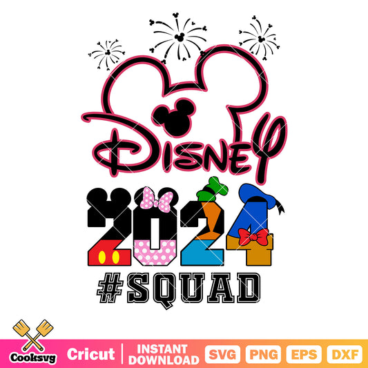 Disney 2024 squad mickey mouse svg, disney squad svg, mickey head svg