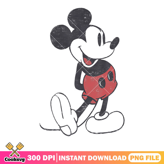 Disney Mickey vintage portrait png, spooky disney png, mickey mouse png