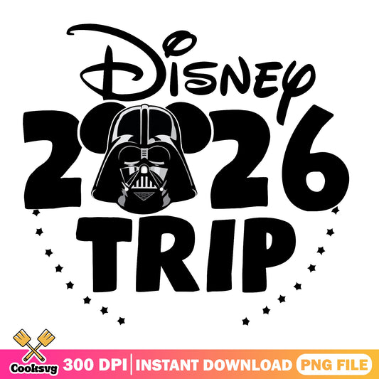 Disney 2026 Trip Darth Vader PNG, Star Wars PNG, Disney Trip PNG