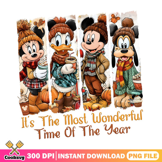 Disney Fall PNG, Mickey And Friends Autumn PNG, Thanksgiving PNG