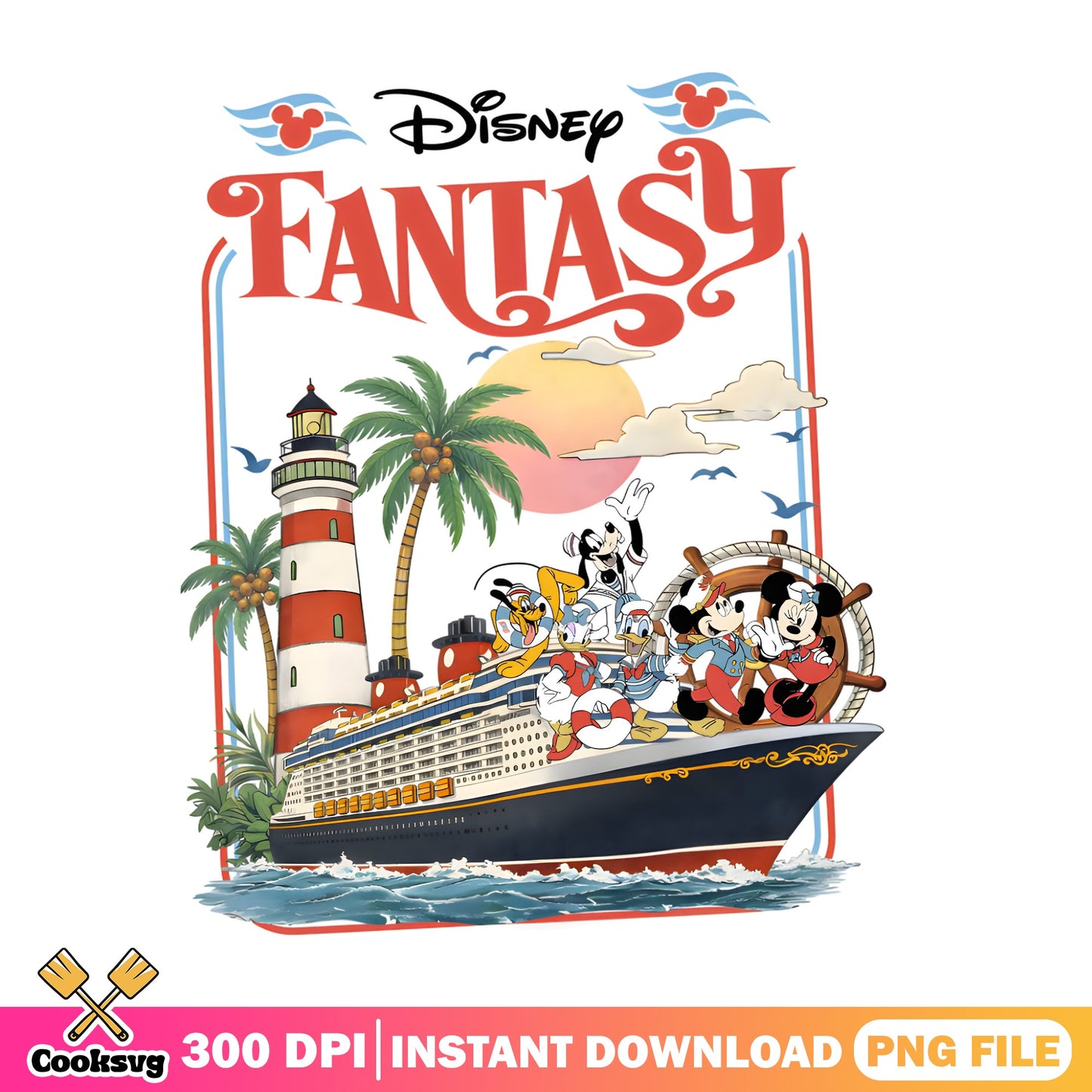 Disney Fantasy Cruise Ship PNG, Mickey And Friends PNG, Disney Trip PNG