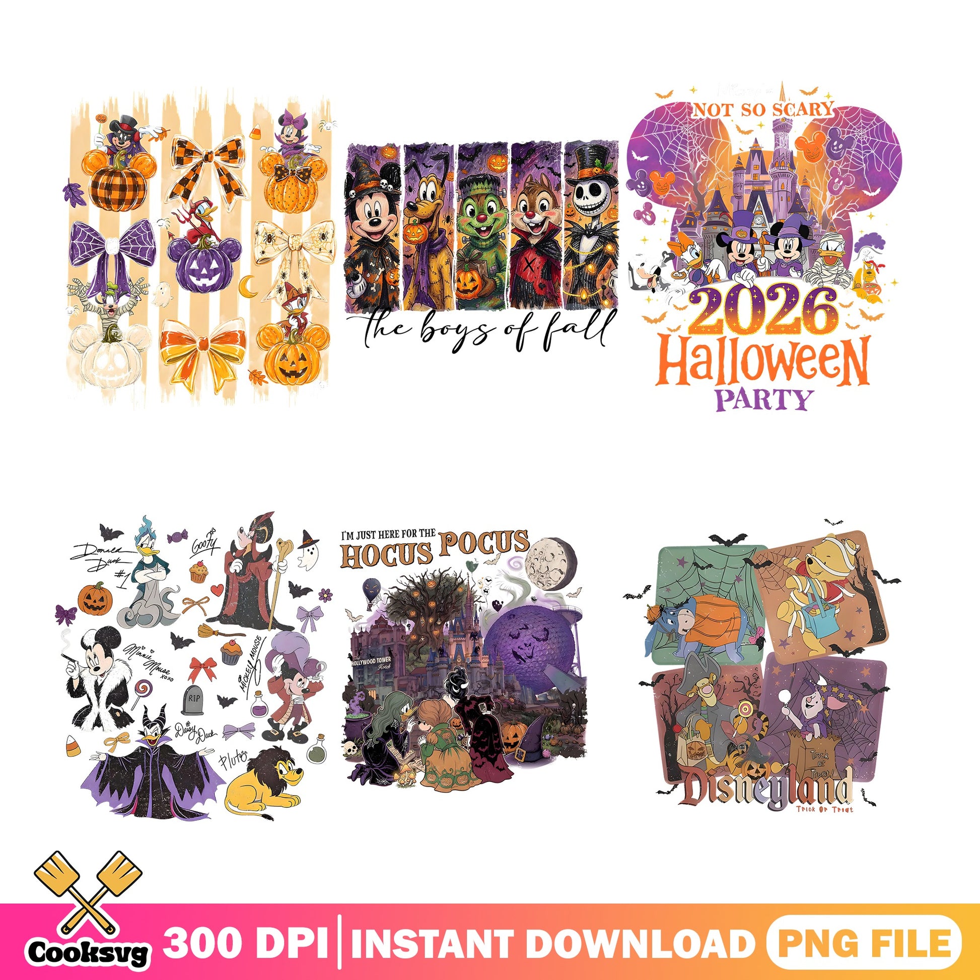 Disney Halloween PNG Bundle, Mickey Halloween Party PNG, Disneyland PNG