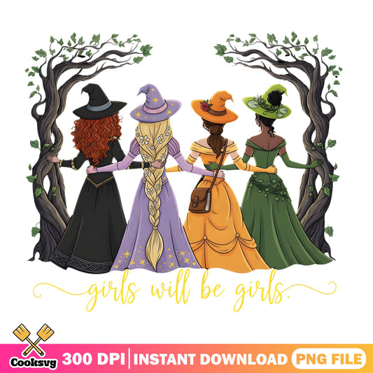 Disney Princess Witch Halloween PNG, Girls Will Be Girls PNG