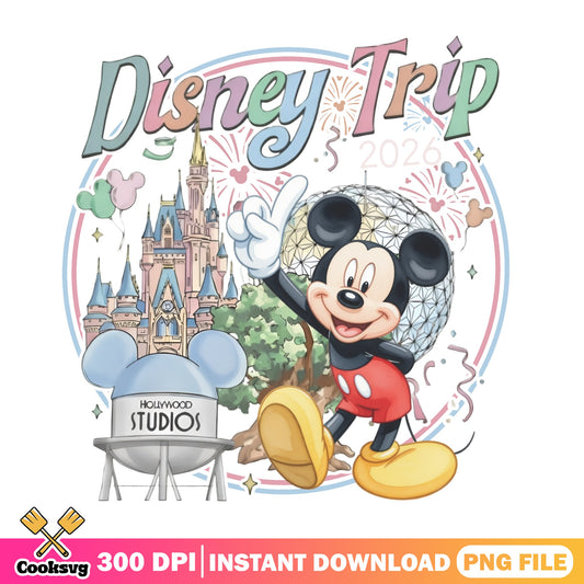 Disney Trip 2026 Mickey Mouse PNG, Disney World PNG, Mickey PNG