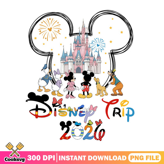 Disney Trip 2026 PNG, Mickey And Friends Castle PNG, Disney PNG