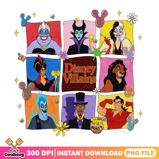 Disney Villains PNG Bundle, Evil Characters PNG, Halloween PNG