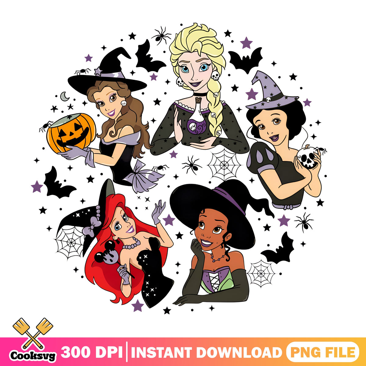Disney princess witches png, Spooky season png, Halloween princess png