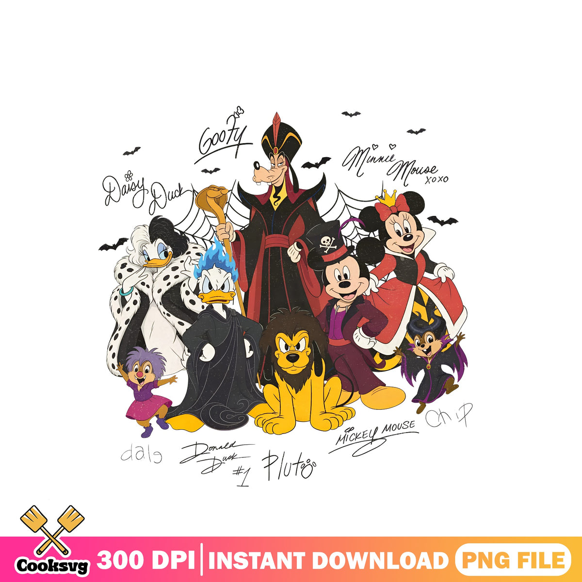 Disney villains group png, Mickey spooky crew png, Villains crew png