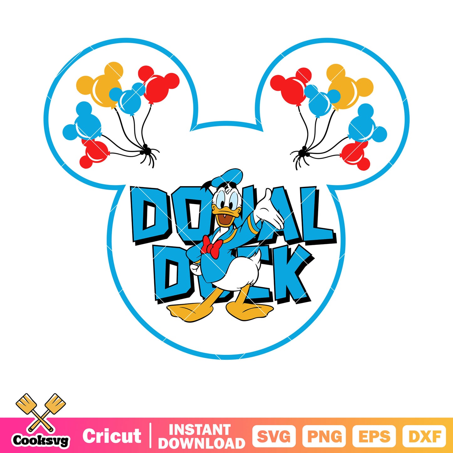 Disney ballons donald duck svg, disney duck svg, disney donald svg