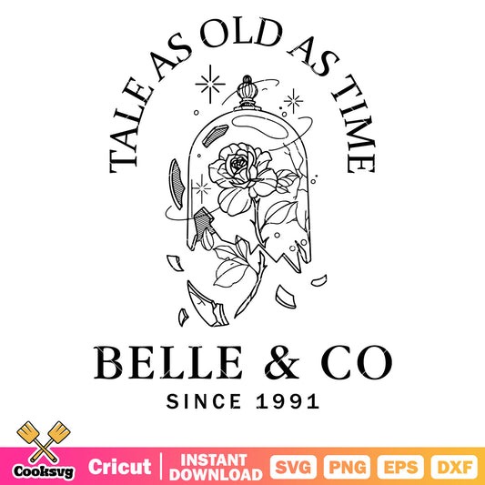 Disney belle co tale as old as time svg, tale as old as time​ svg