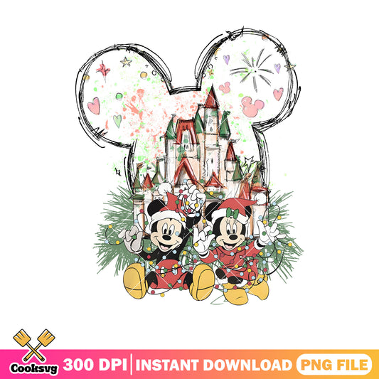 Disney castle mickey minnie christmas png