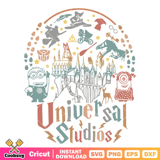 Disney castle universal studios svg, universal studios​ svg