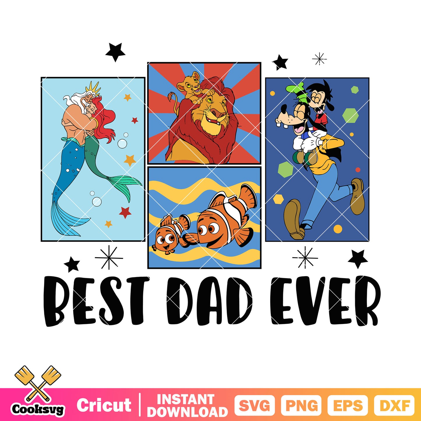 Disney characters best dad ever svg, disney characters​ svg, disney dad​ svg