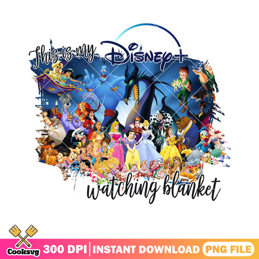 Disney characters collage png, watching blanket png, peter pan png