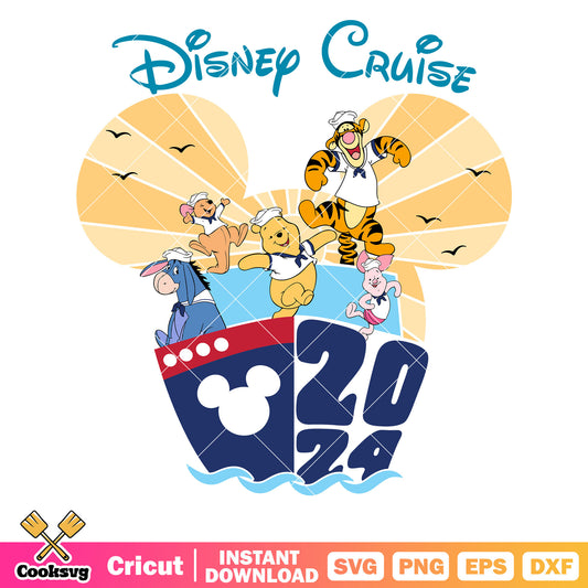 Disney cruise pooh friends 2024 svg, disney cruise svg