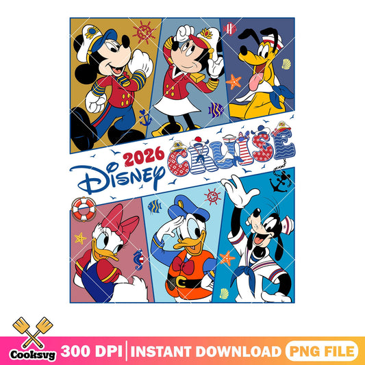 Disney cruise poster 2026 png, mickey friends png, dinsey cruise png