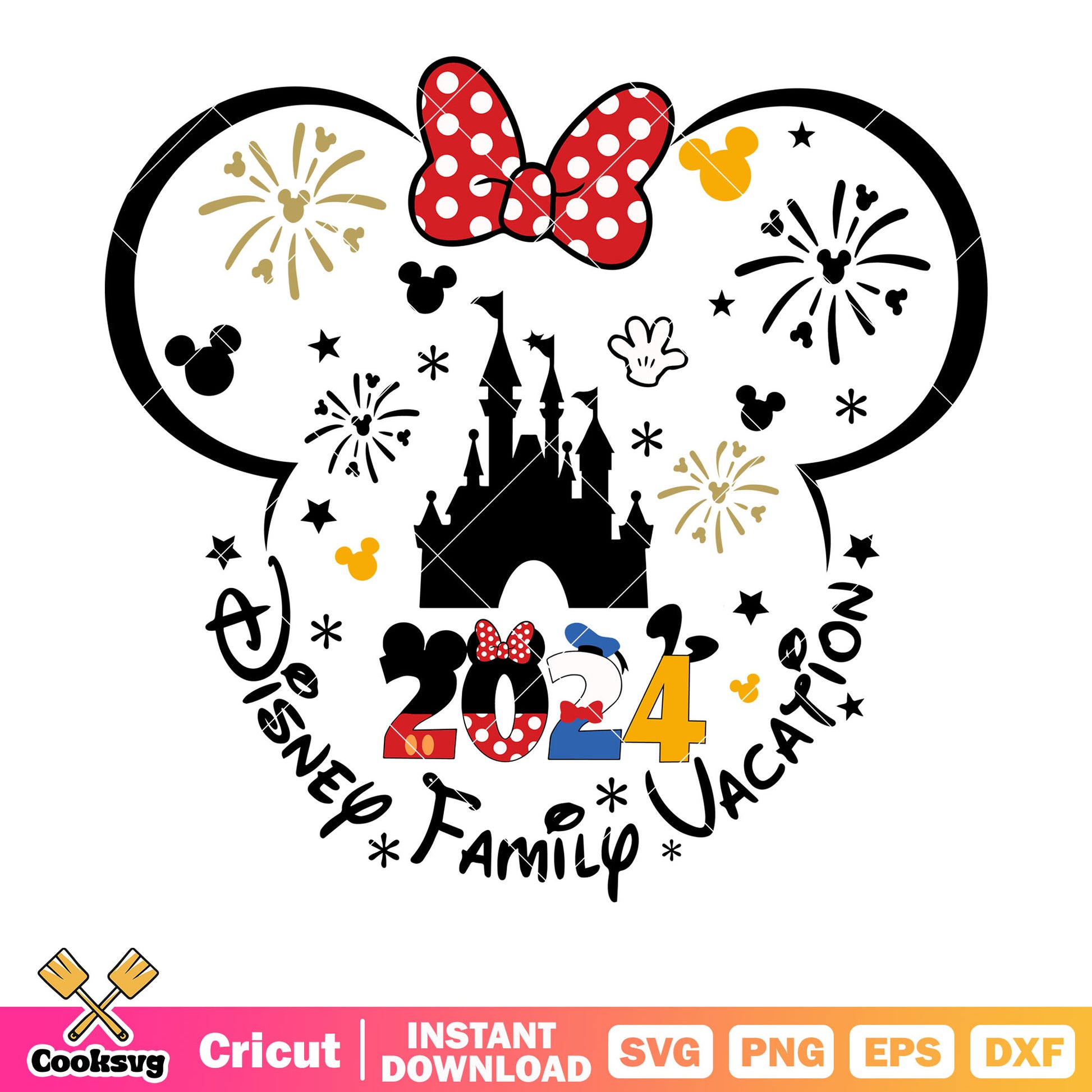 Disney family vacation minnie castle svg file, disney family vacation svg