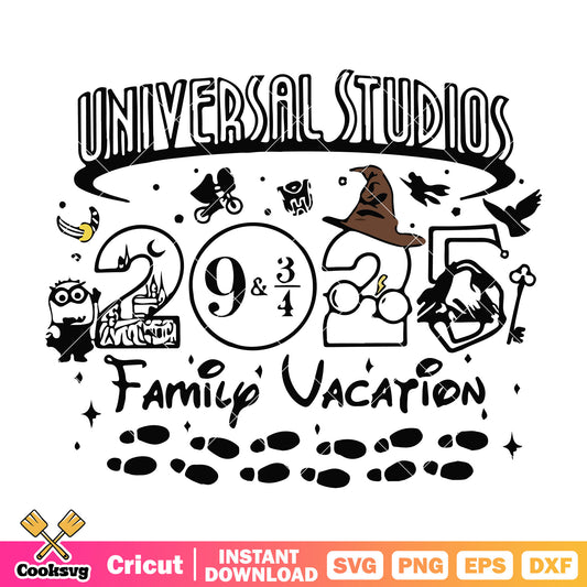 Disney family vacation universal studios 2025 svg, universal studios​ svg