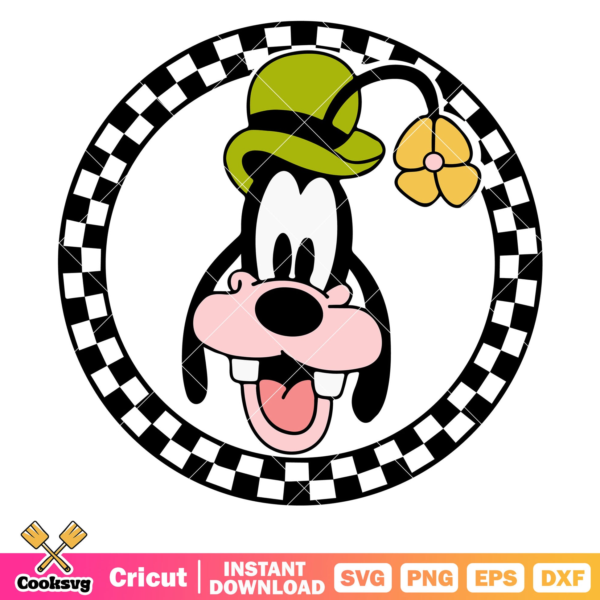 Disney goofy dog circle svg, disney goofy dog svg, goofy head svg