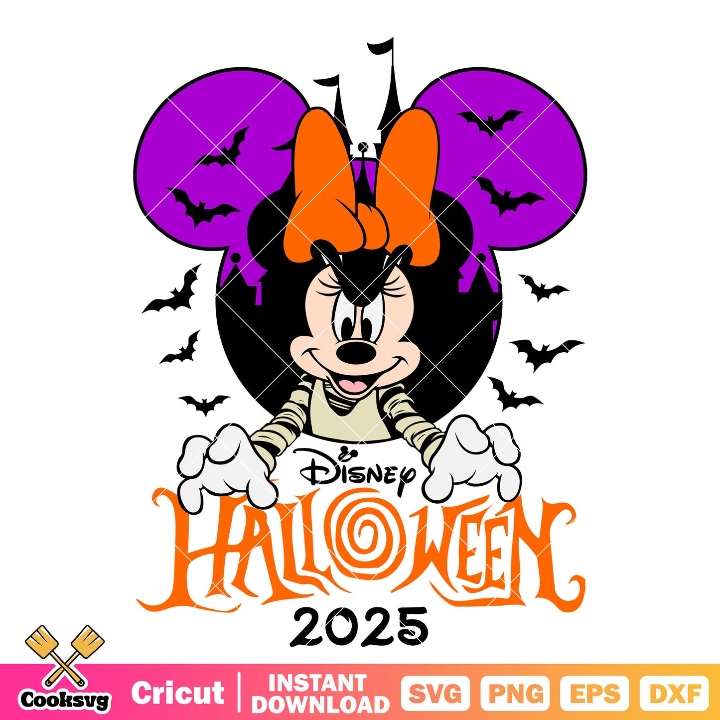 Disney halloween 2025 minnie svg, halloween minnie ears​ svg