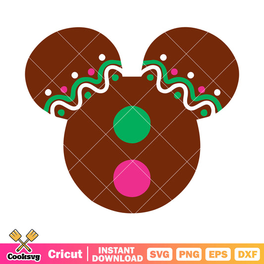 Disney head mickey christmas svg