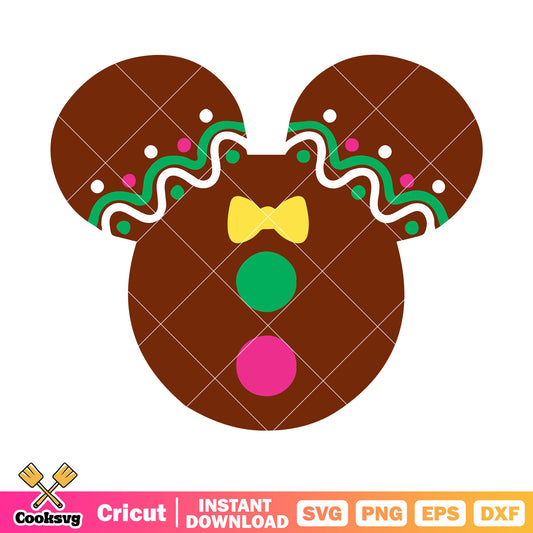 Disney head minnie christmas svg