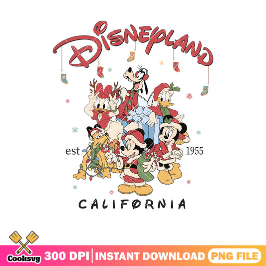 Disneyland mickey christmas est 1955 png design