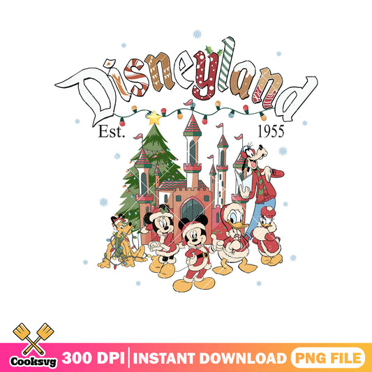 Disneyland mickey friends christmas est 1955 png