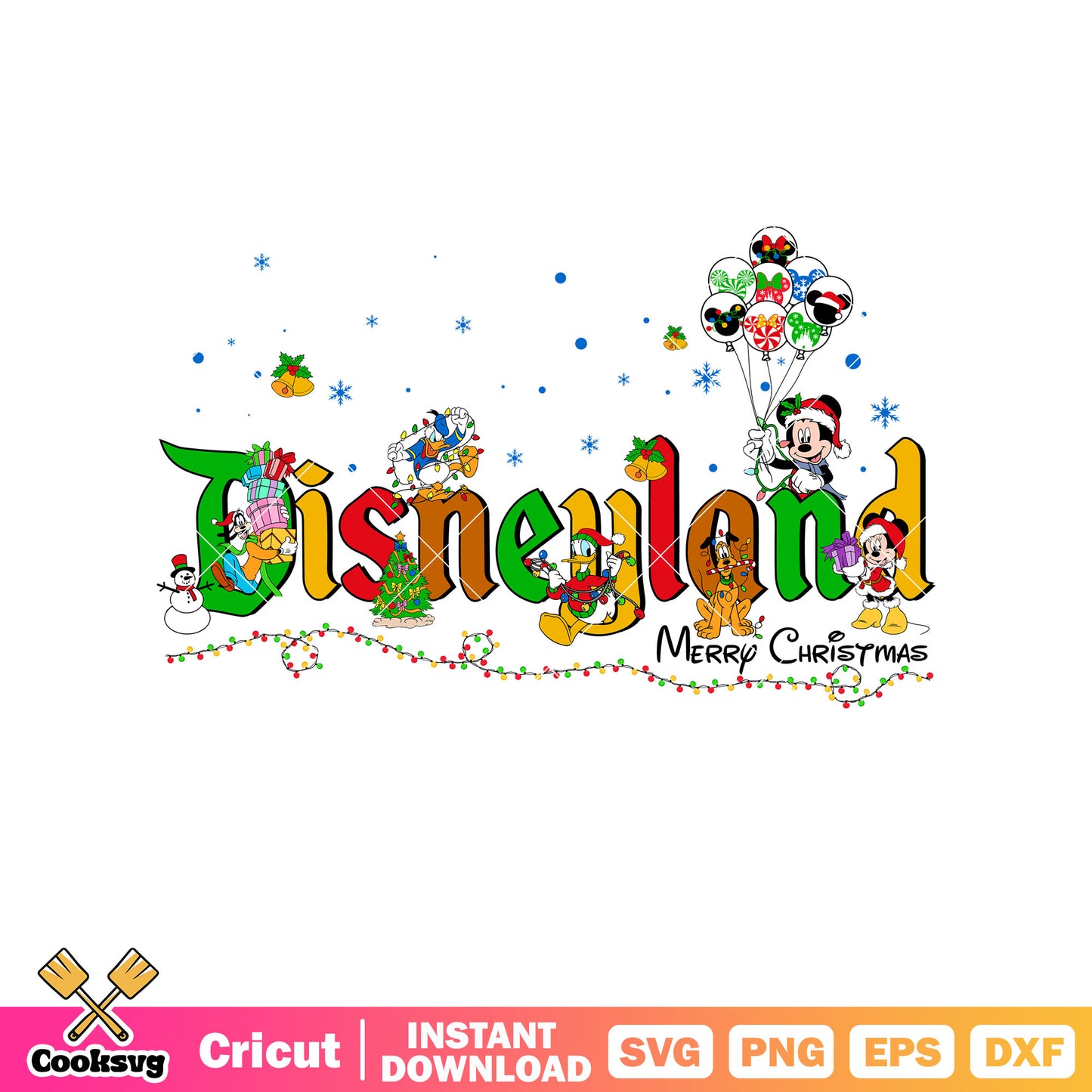 Disneyland mickey merry christmas svg