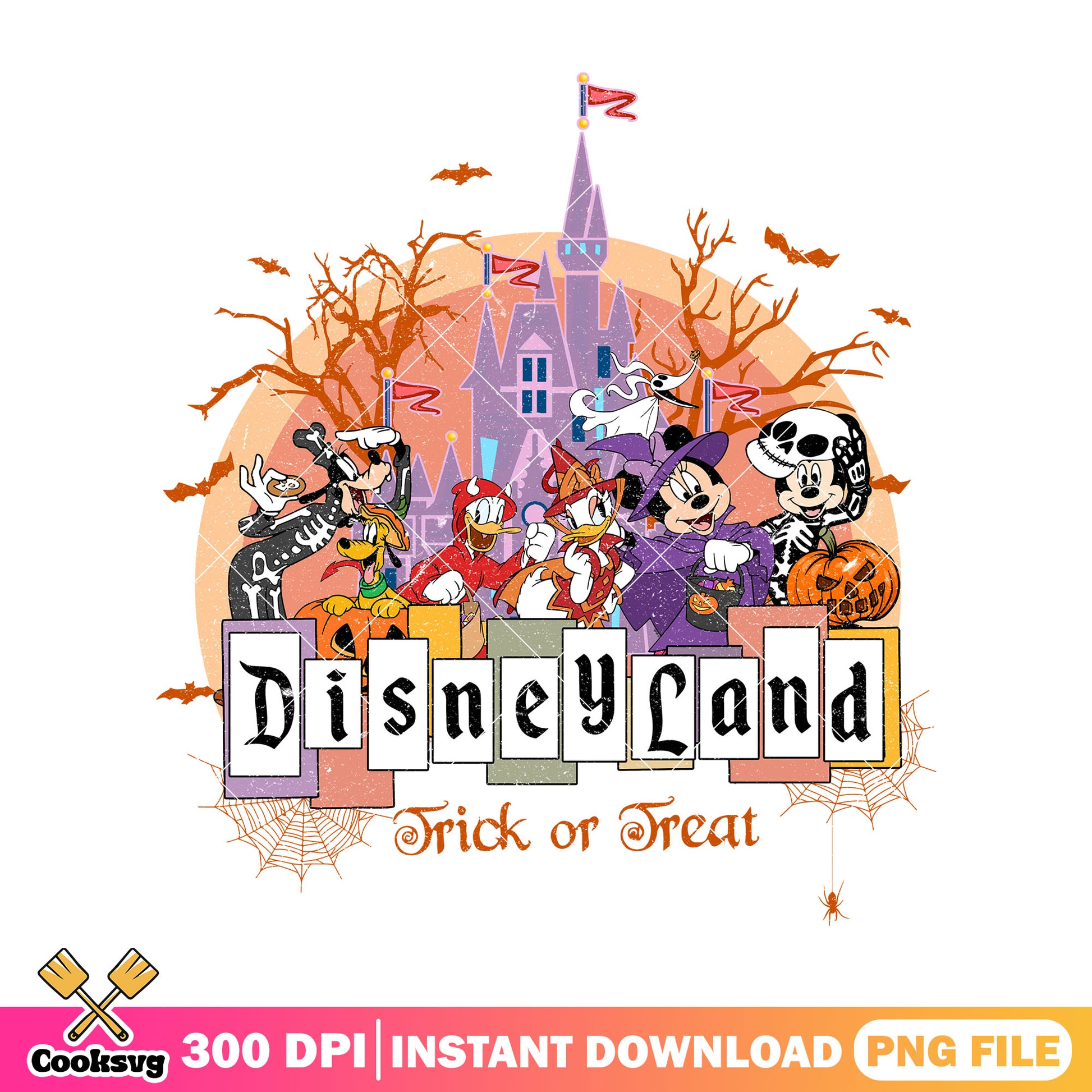 Disneyland tot spooky png, disney land png, halloween returns png